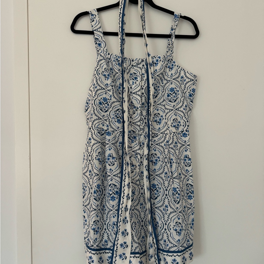 H&M Romper Blue and White Patterned Sleeveless Size Medium - Picture 5 of 9